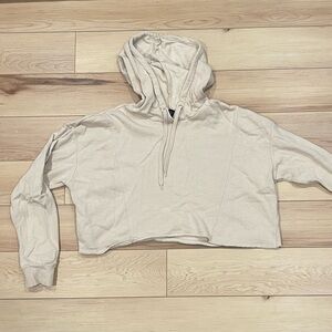 wild fable beige/ cream cropped hoodie